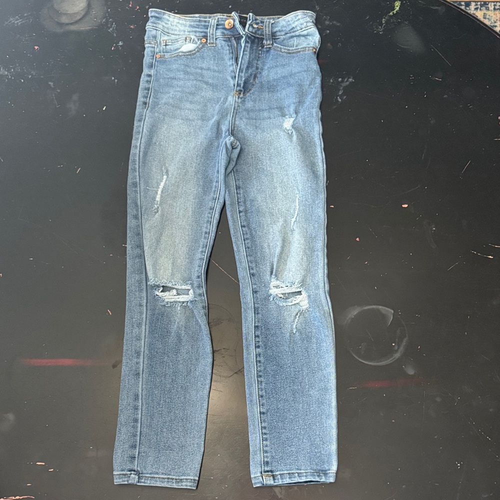 Kendall & Kylie Distressed Blue Skinny Jeans